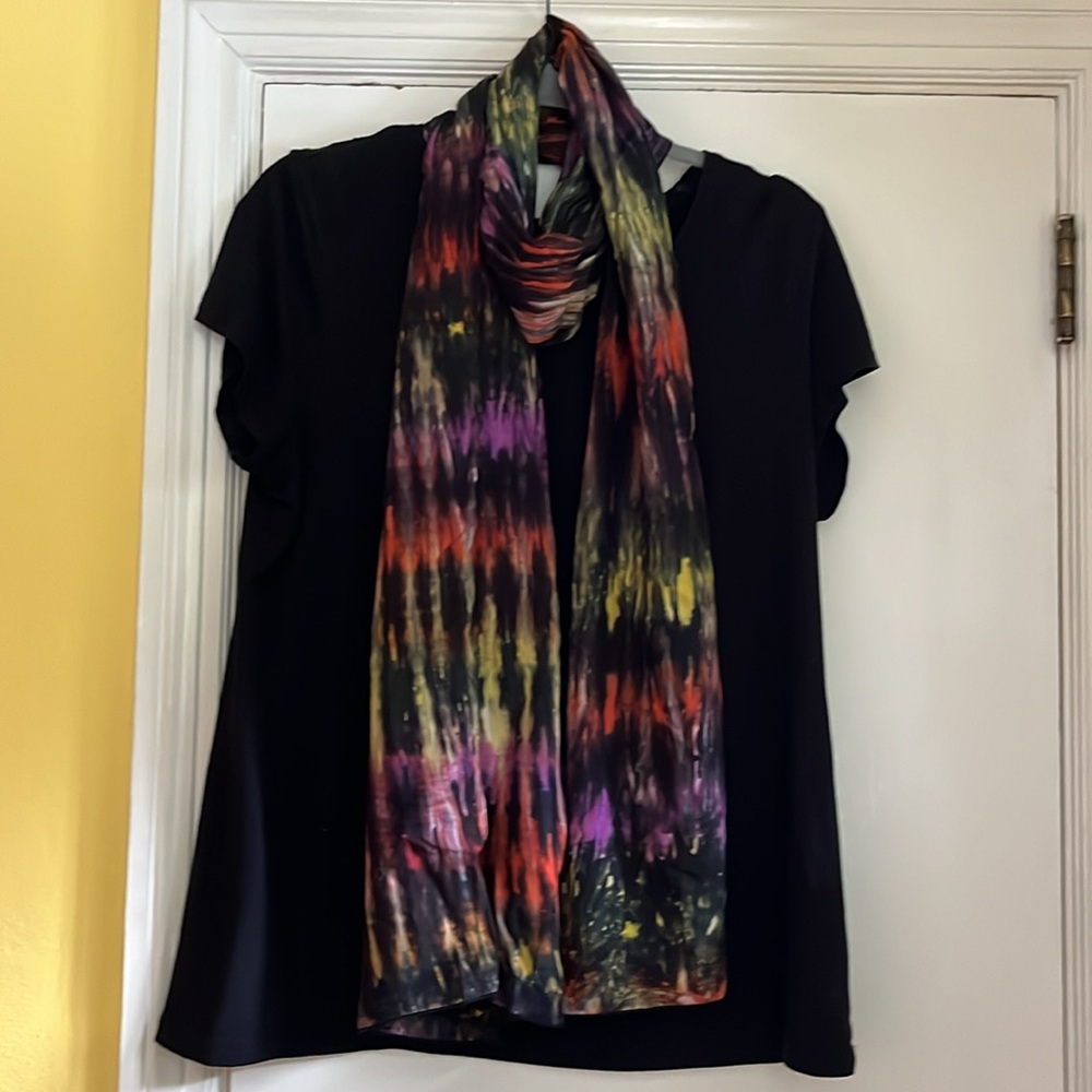 Pinkhouse Style black abstract scarf